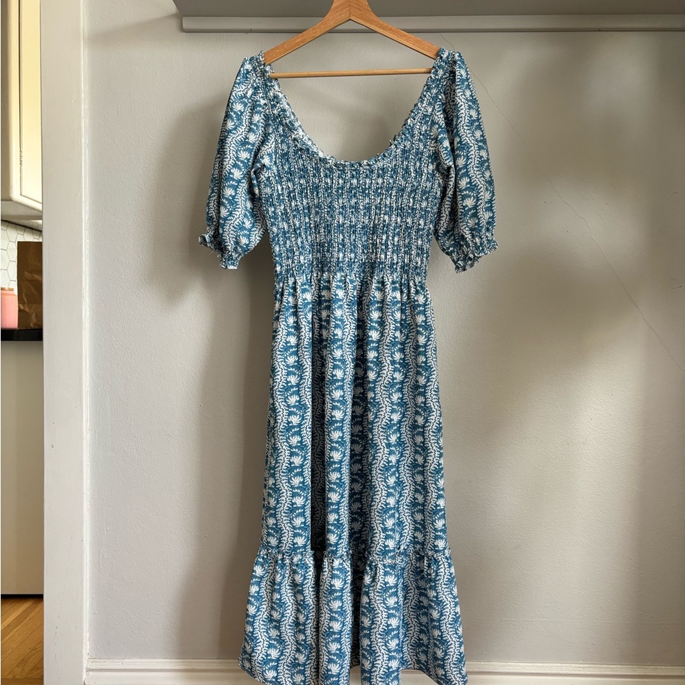 Hill House Blue and White Midi Nap Dress